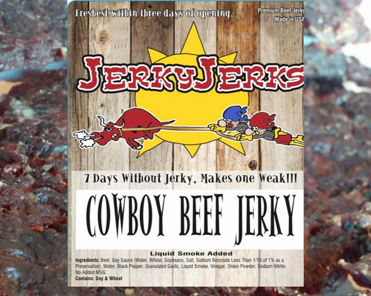 a COWBOY THIN PEPPERED JERKYJERKS 7oz