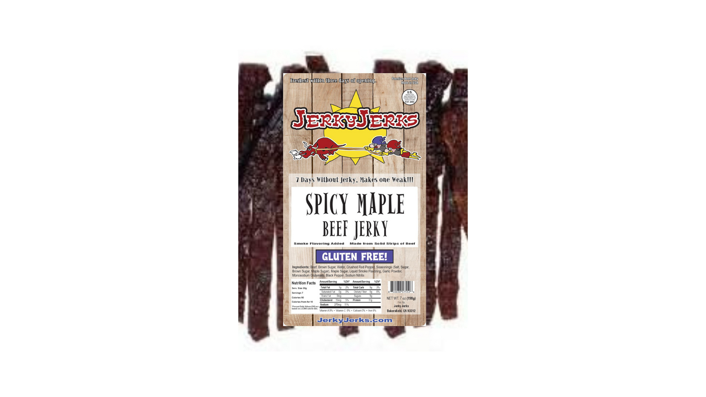 SPICY MAPLE BROWN SUGAR JERKYJERKS 7oz