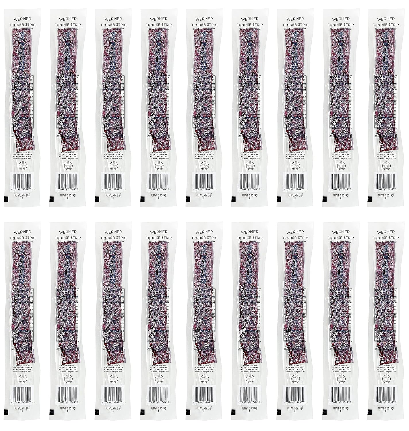 Tender Beef Jerky Strips Peppered -18Ct